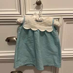 Baby dress with matching blue bloomers. Size 3mo